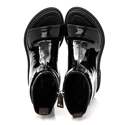 Louis Vuitton Patent Calfskin Moonlight Boots 37 Black 5 of 9