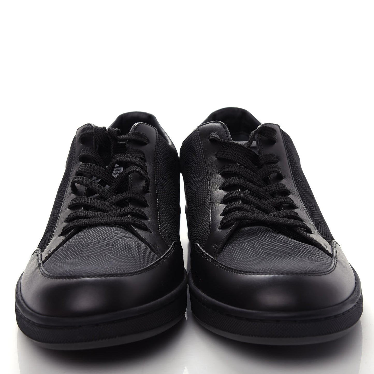 Calfskin Nylon Damier Offshore Sneakers 7 Black