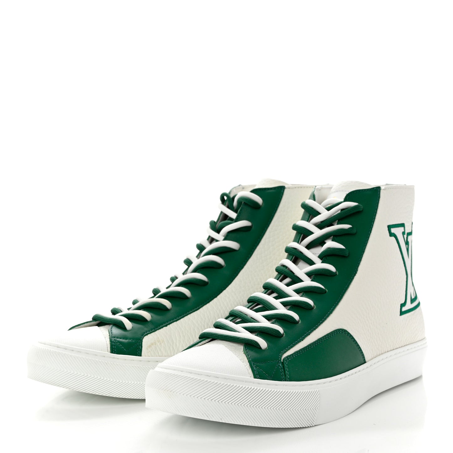 Grained Calfskin Mens Tattoo Sneaker Boots 8 White Green