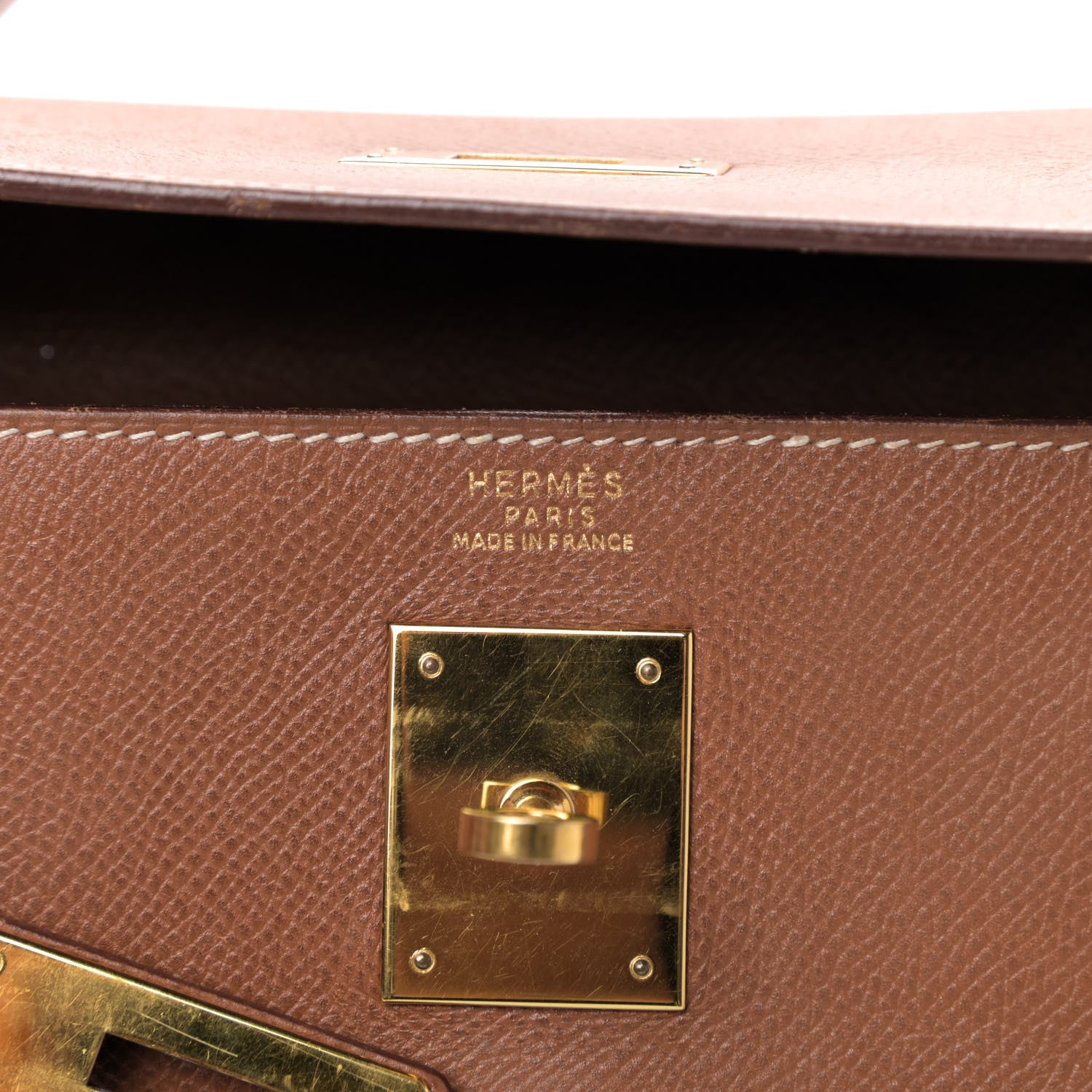 Hermes Courchevel Kelly Retourne 32 Gold 8 of 9