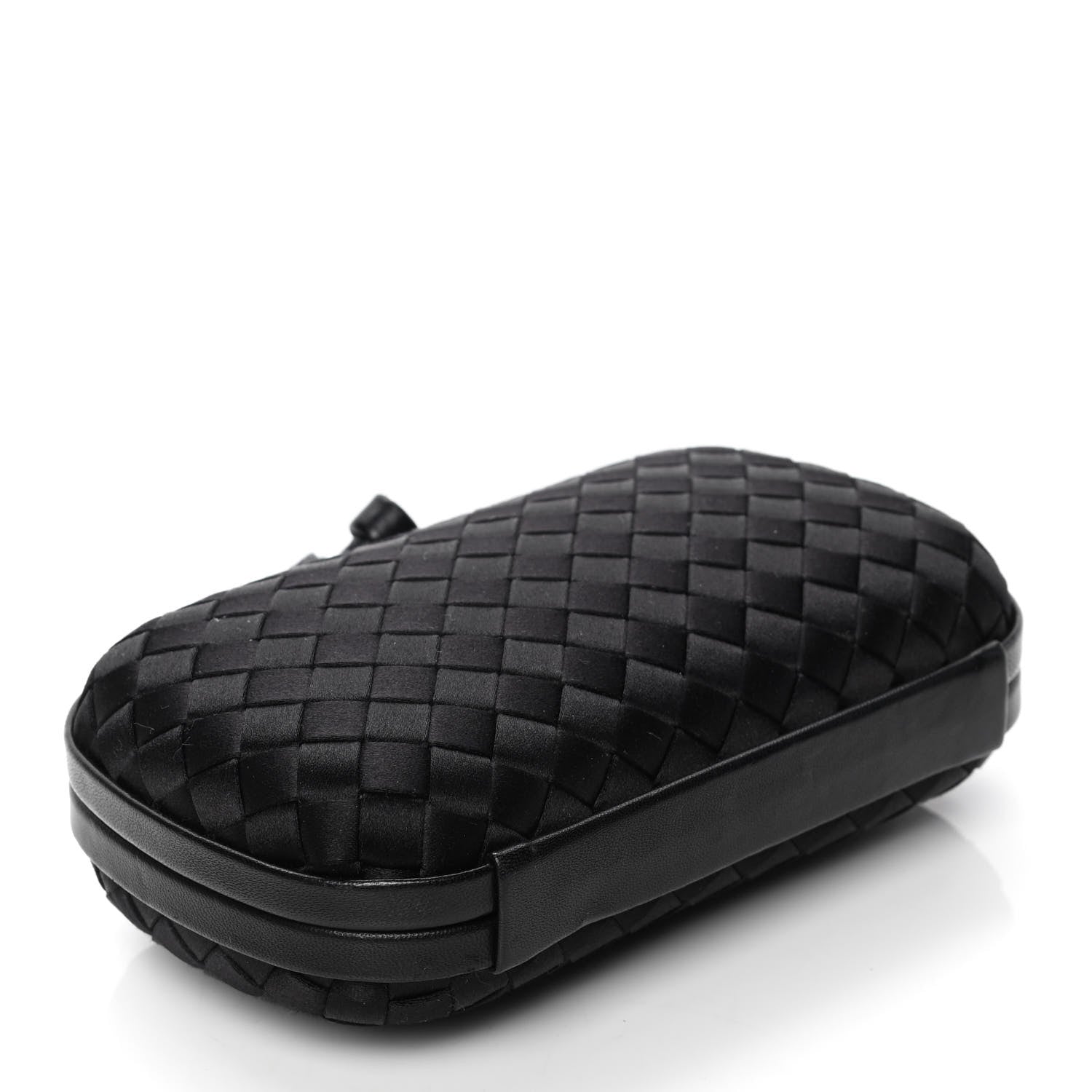 Bottega Veneta Satin Intreccio Knot Clutch Black 3 of 4