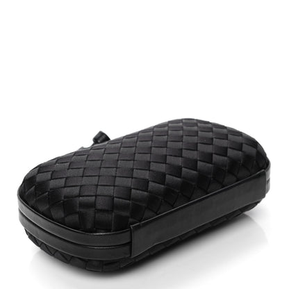 Bottega Veneta Satin Intreccio Knot Clutch Black 3 of 4