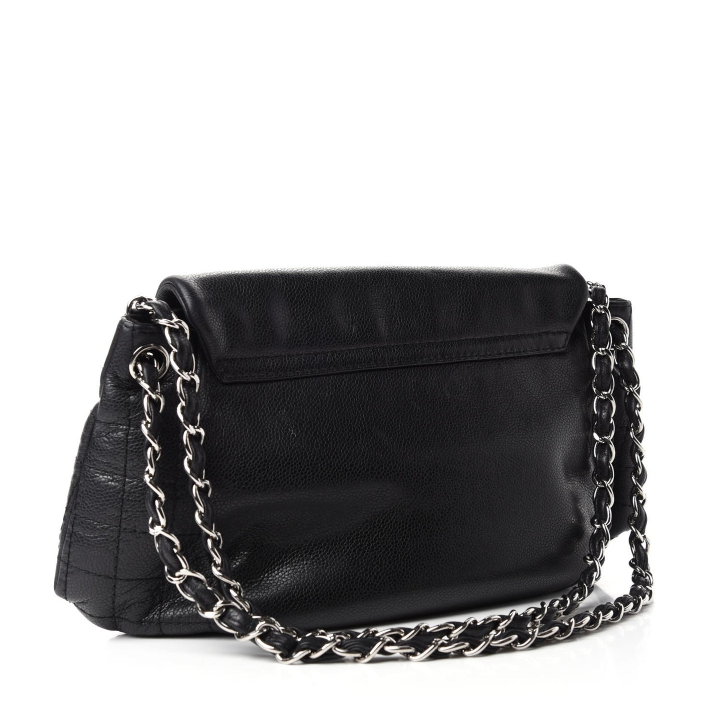 Caviar Half Moon Large Flap Black