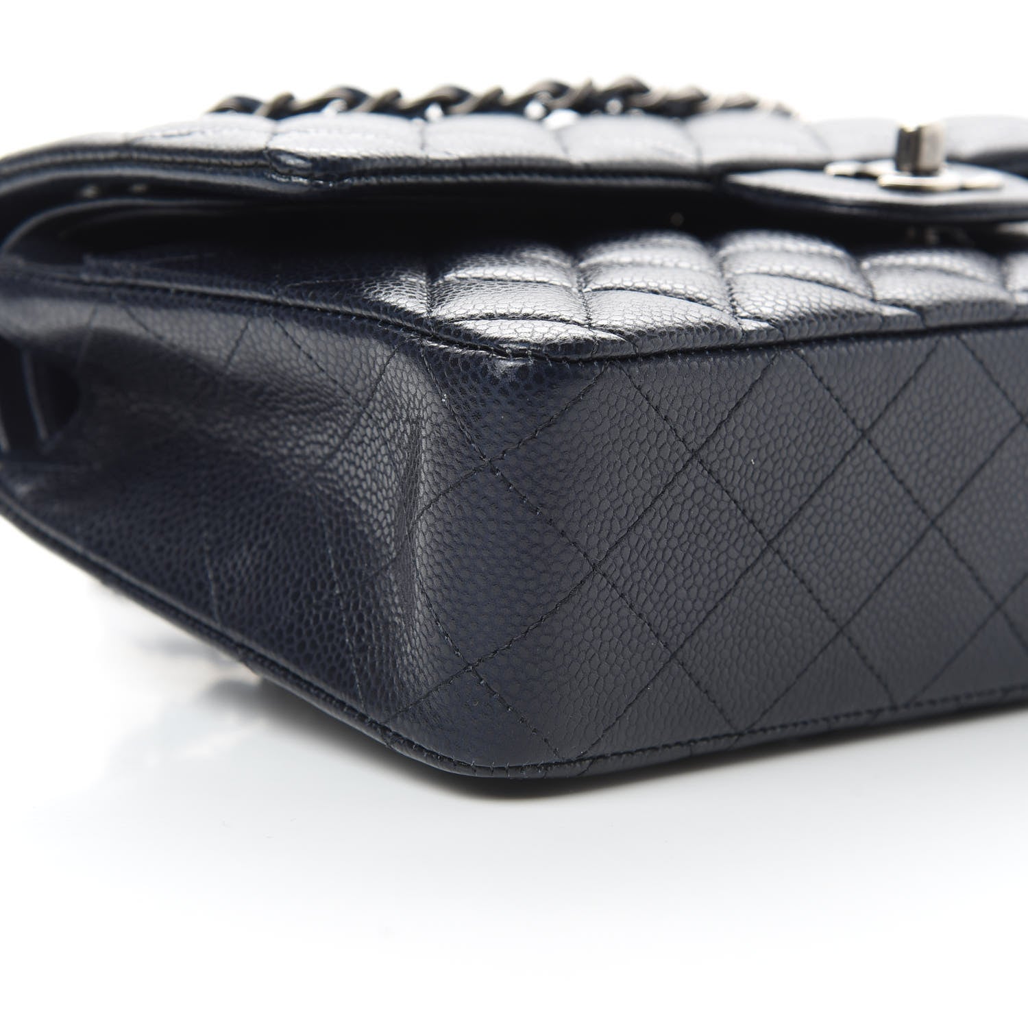 Chanel Caviar Quilted Medium Double Flap Navy 10 of 15