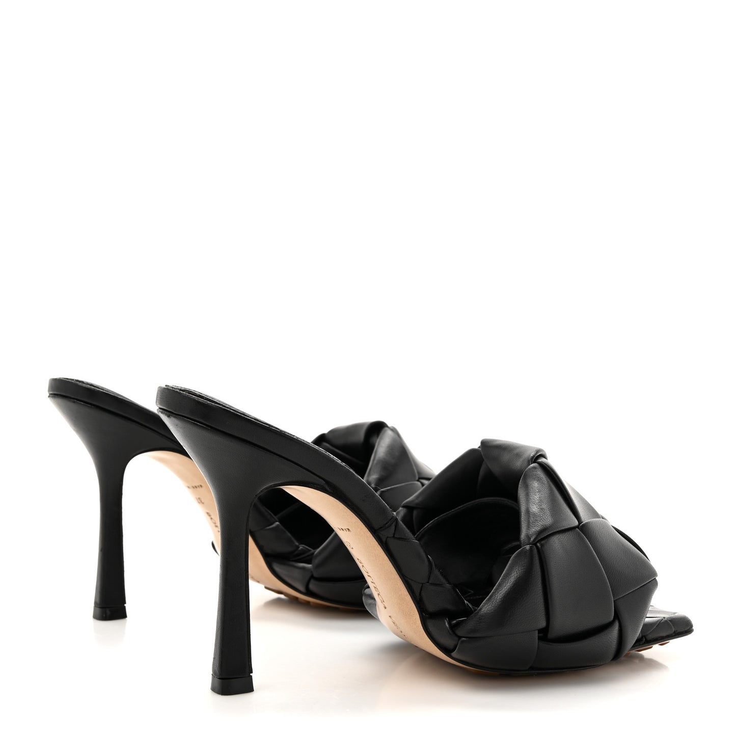 Nappa Maxi Intrecciato Lido Mule Sandals 37 Black