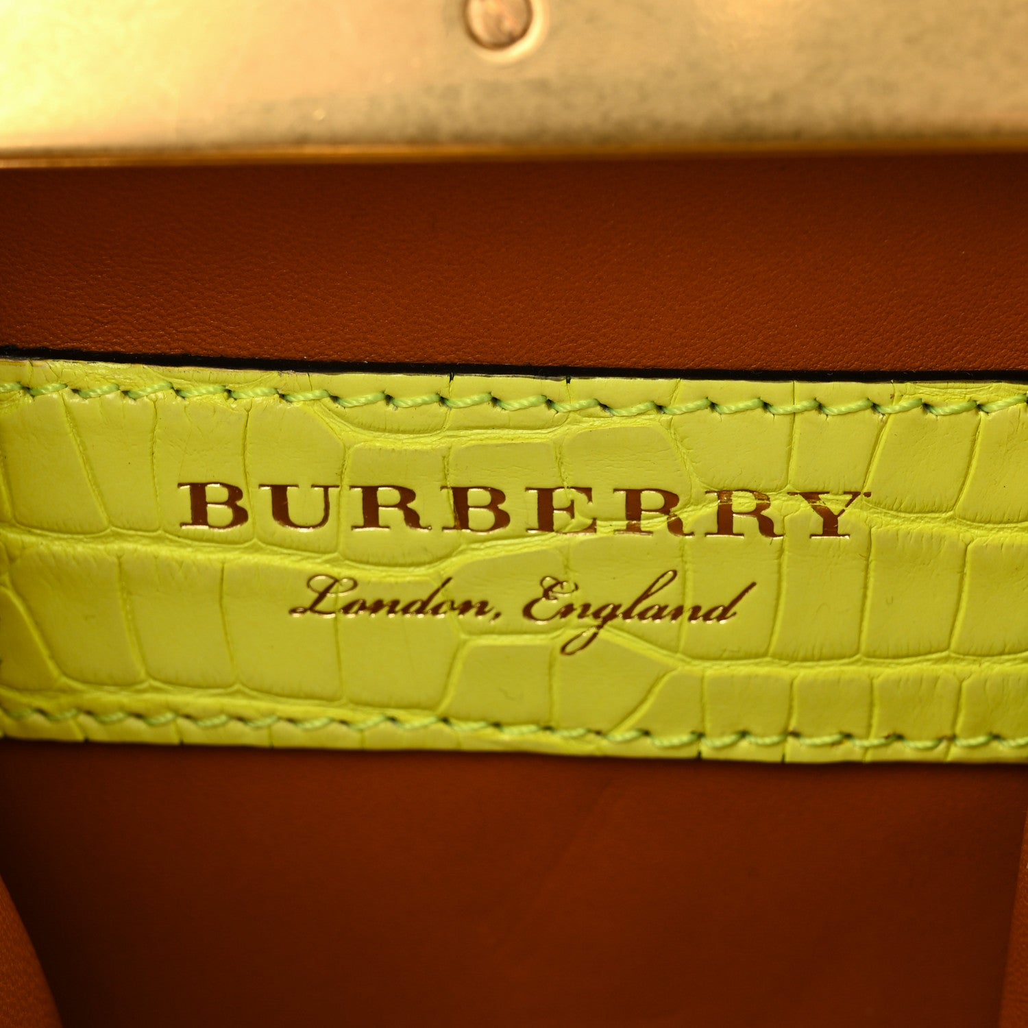 Burberry Alligator Mini Frame Bag Neon Yellow 6 of 10