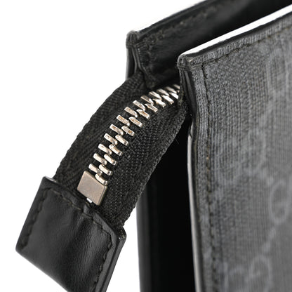 Gucci GG Supreme Monogram Selleria Calfskin Web New Web Cosmetic Case Black 9 of 10