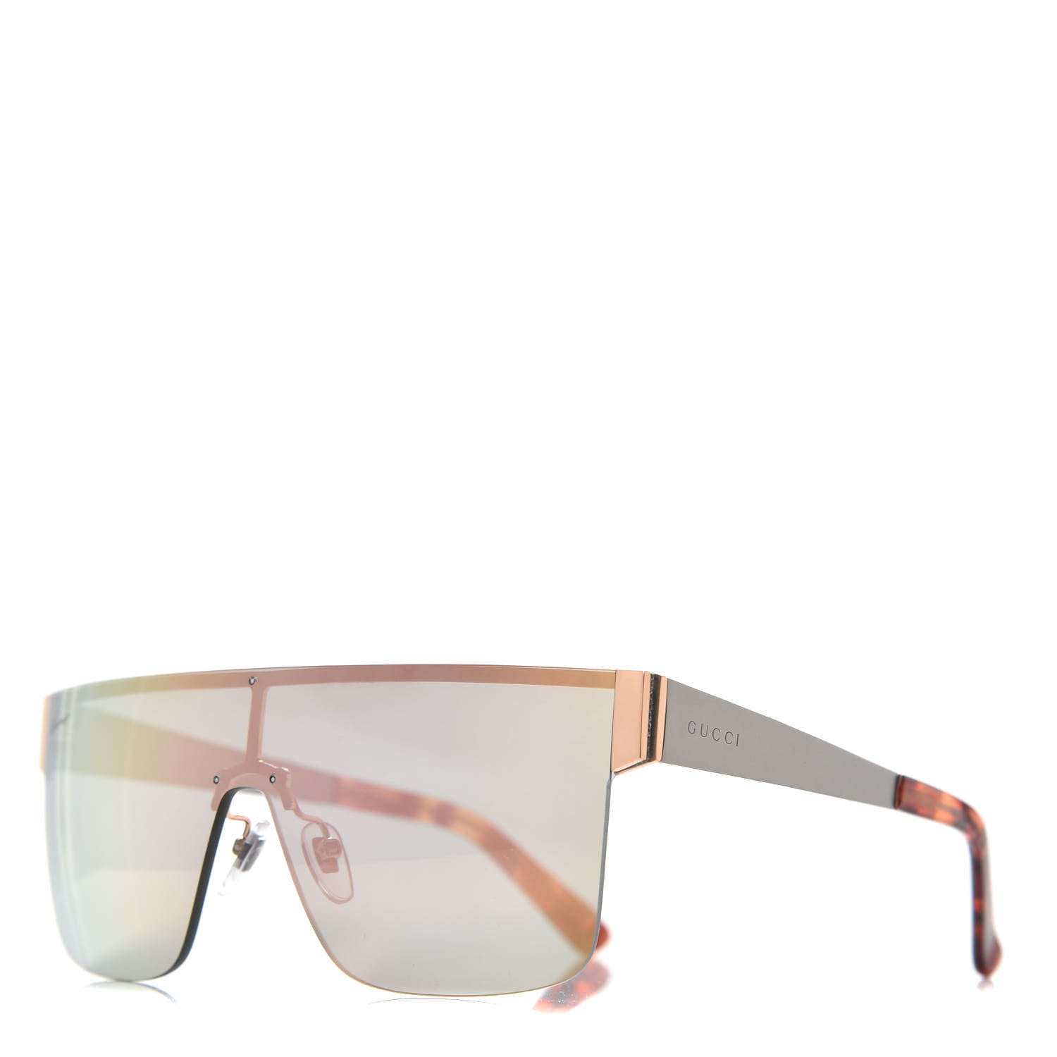 Gucci Rimless Mirrored Shield 4265/S Sunglasses Copper Gold 1 of 7