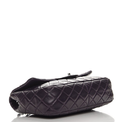Chanel Lambskin Quilted Jumbo Single Flap Dark Purple 5 of 9