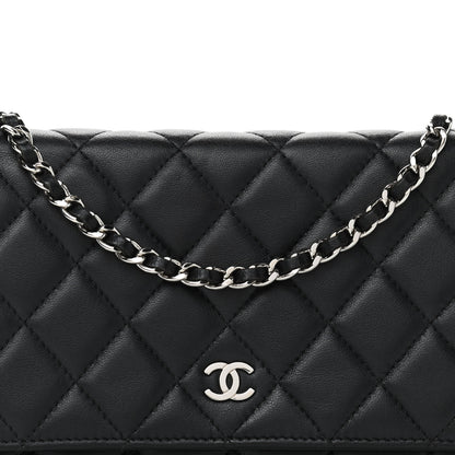 Chanel Lambskin Quilted Wallet On Chain WOC Black 7 of 9