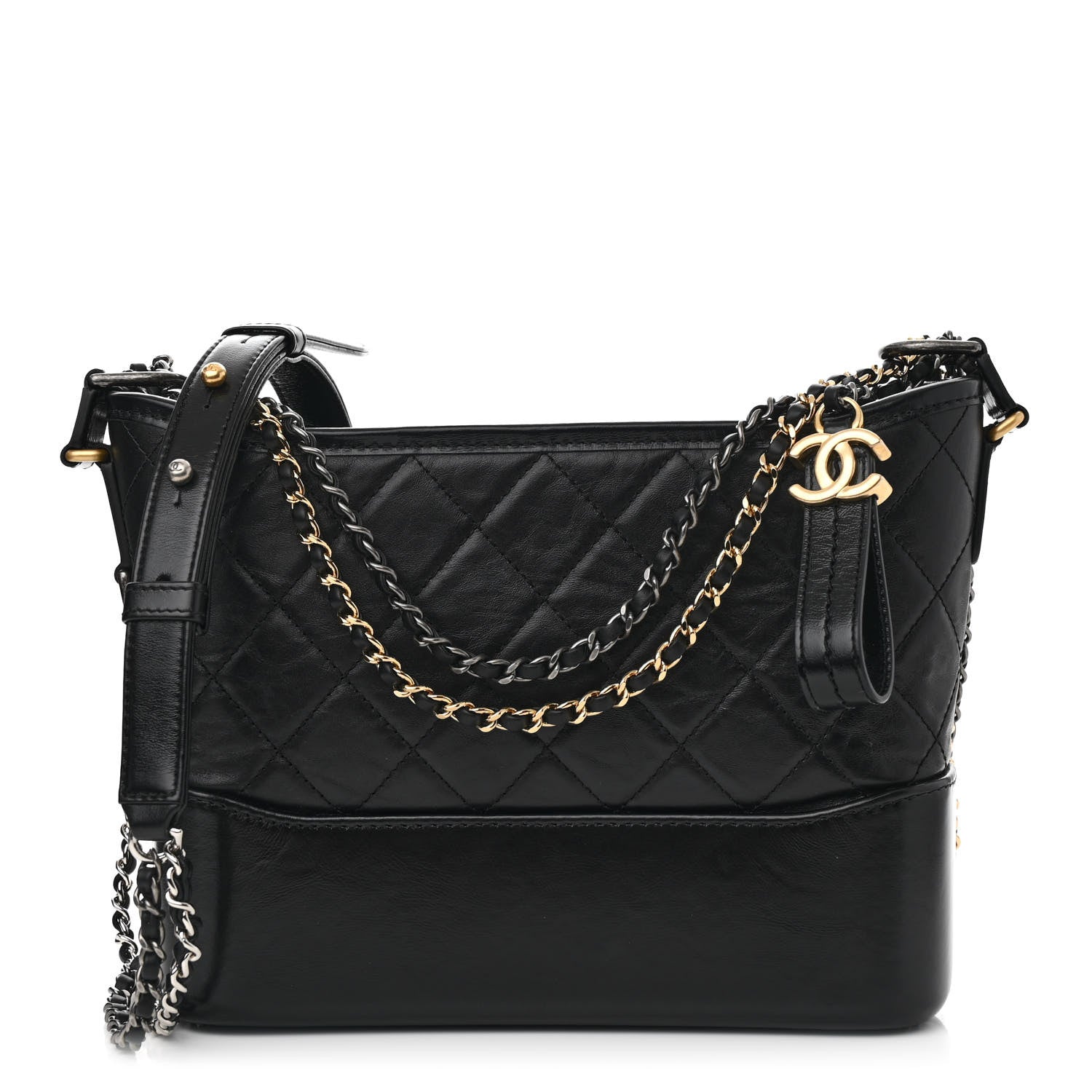 Chanel Aged Calfskin Quilted New Medium Gabrielle Hobo Black 1 of 16