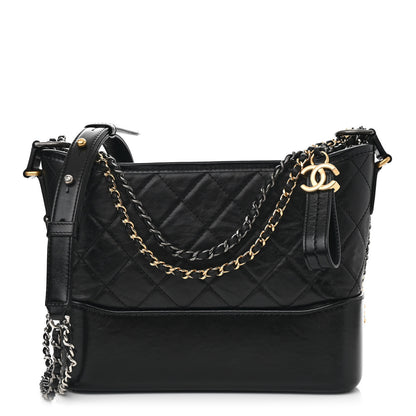 Chanel Aged Calfskin Quilted New Medium Gabrielle Hobo Black 1 of 16