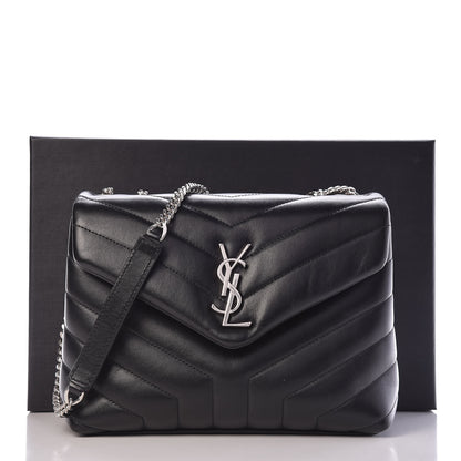 Saint Laurent Calfskin Y Quilted Monogram Small Loulou Chain Satchel Black 13 of 13
