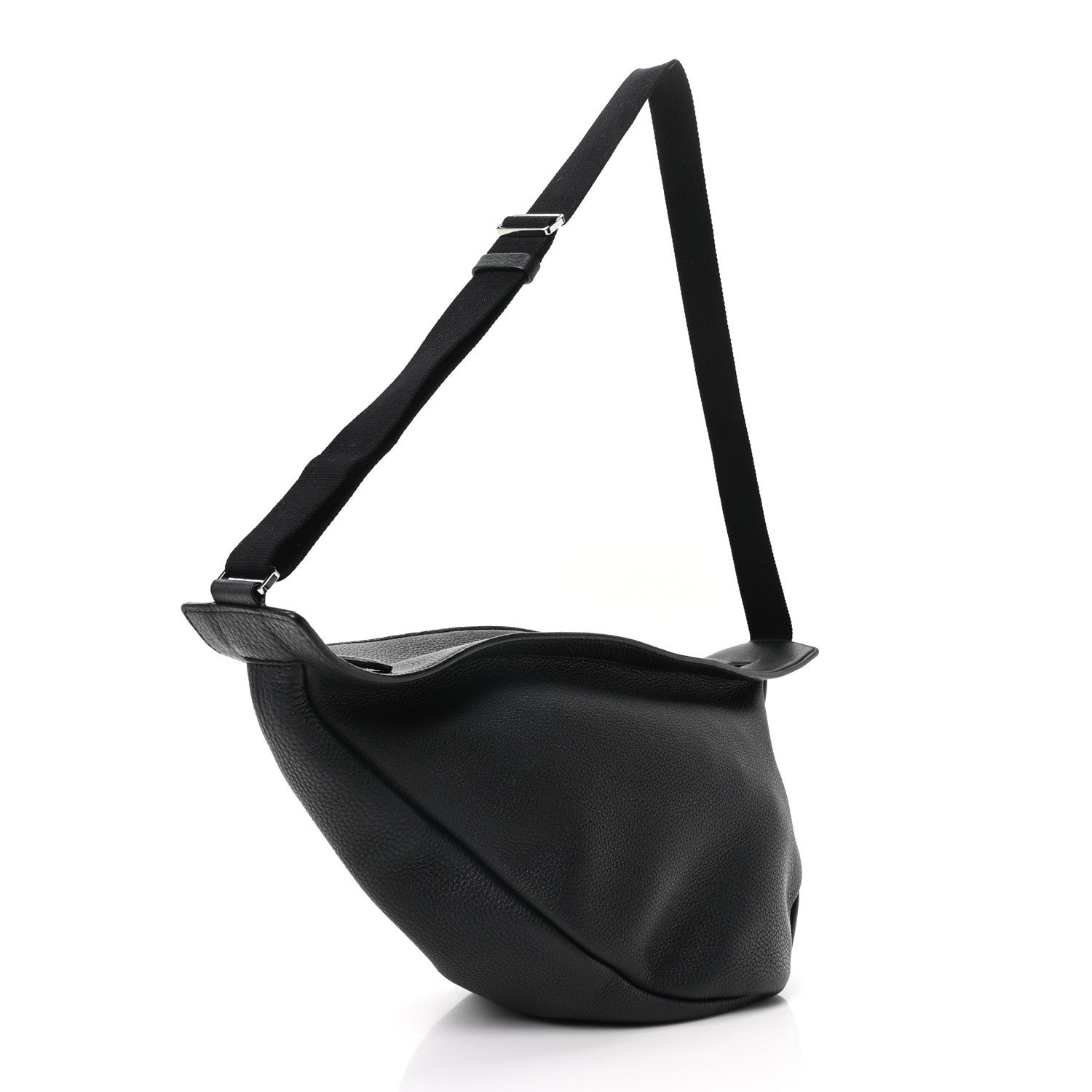 The Row Grained Calfskin Large Slouchy Banana Bag Black 3 of 10