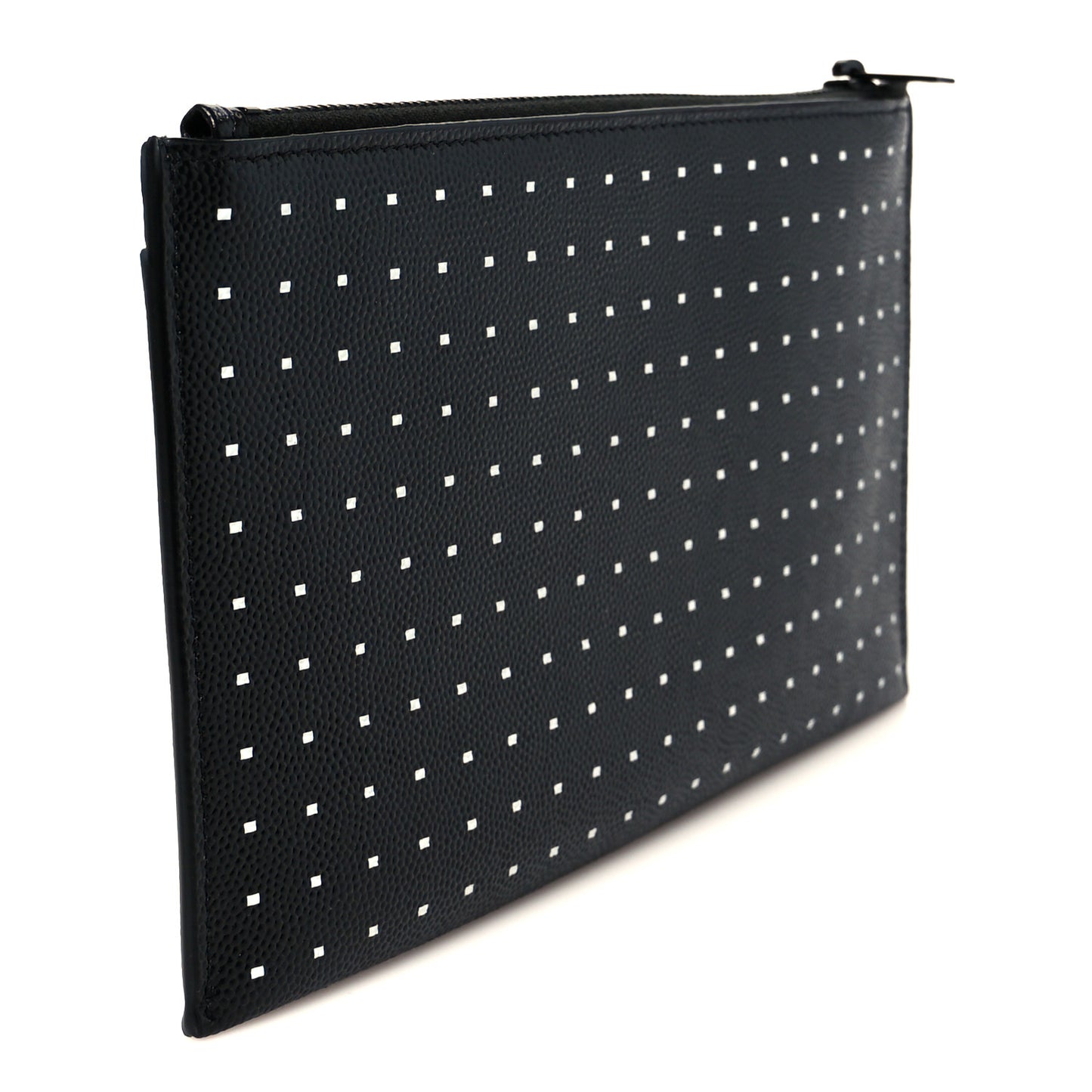 Grain De Poudre Square Dot Zip Bill Pouch Black White