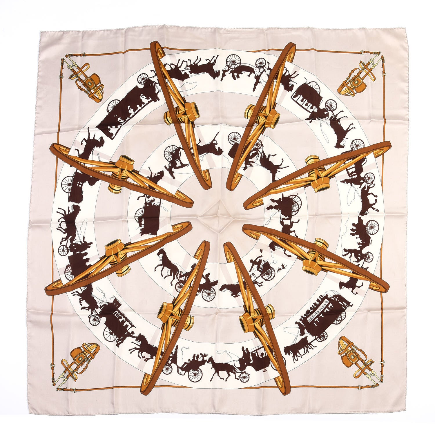 Hermes Silk Paris Qui Roule Scarf 90 1 of 3