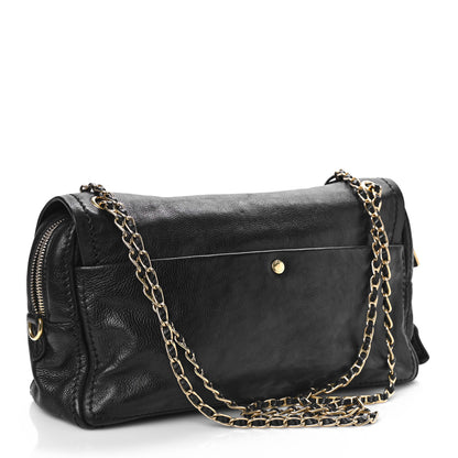 Prada Calf Easy Foldover Pushlock Shoulder Bag Black 3 of 10