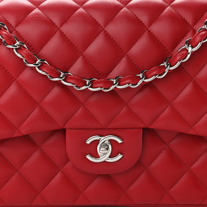 Chanel Lambskin Quilted Jumbo Double Flap Red 8 of 11