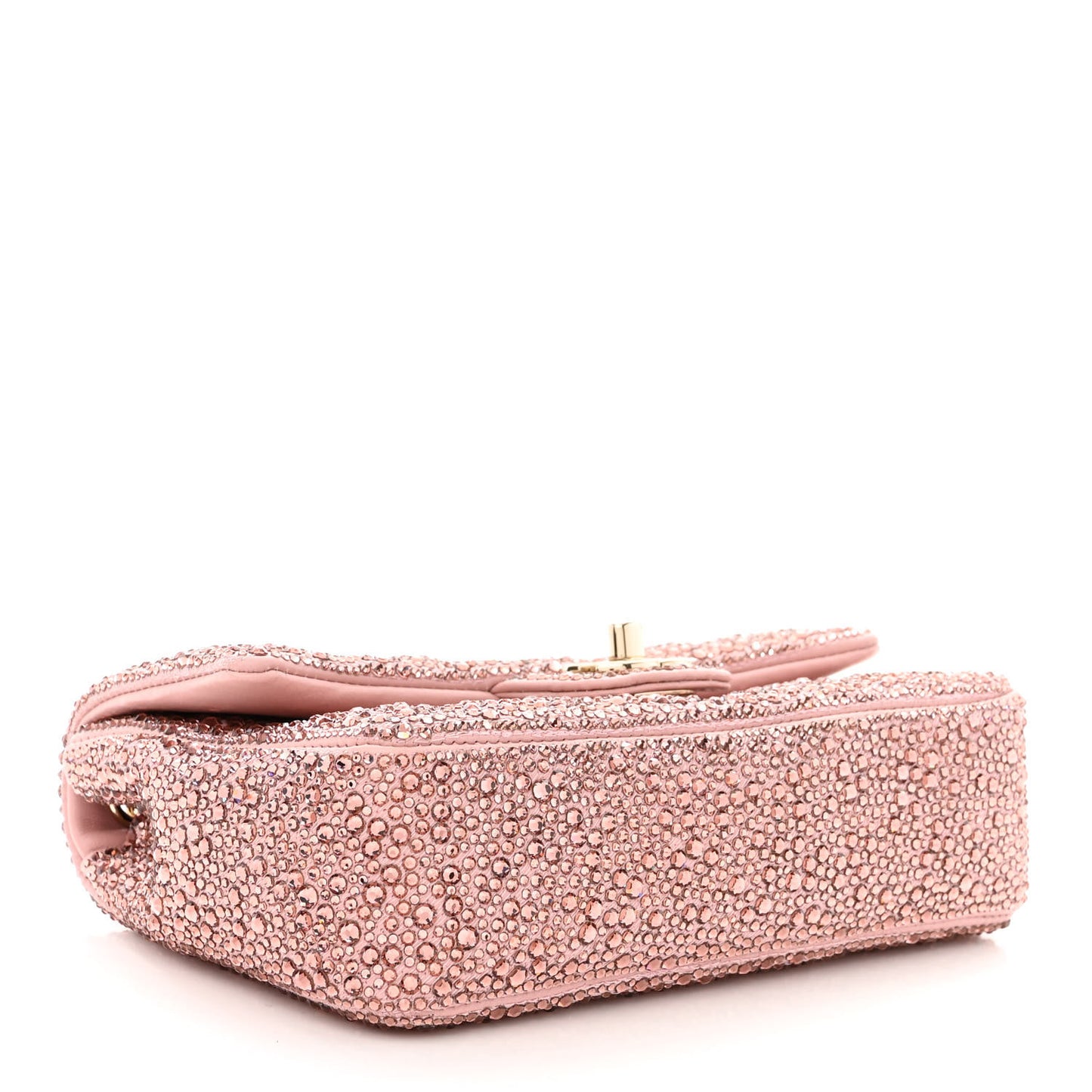 Lambskin Crystal Diamante Small Flap Light Pink