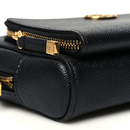 Christian Dior Grained Calfskin Caro Double Pouch Black 8 of 9