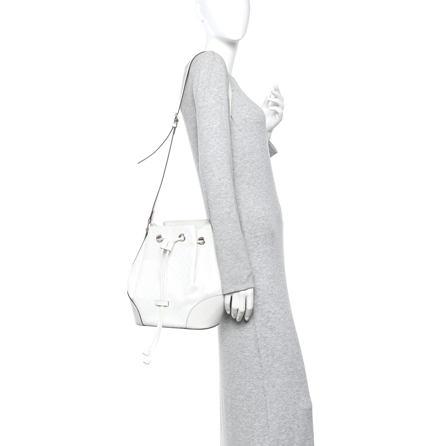 Gucci Bright Diamante Medium Bucket Bag Great White 2 of 11