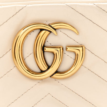 Gucci Calfskin Matelasse Small GG Marmont Chain Shoulder Bag White 8 of 11