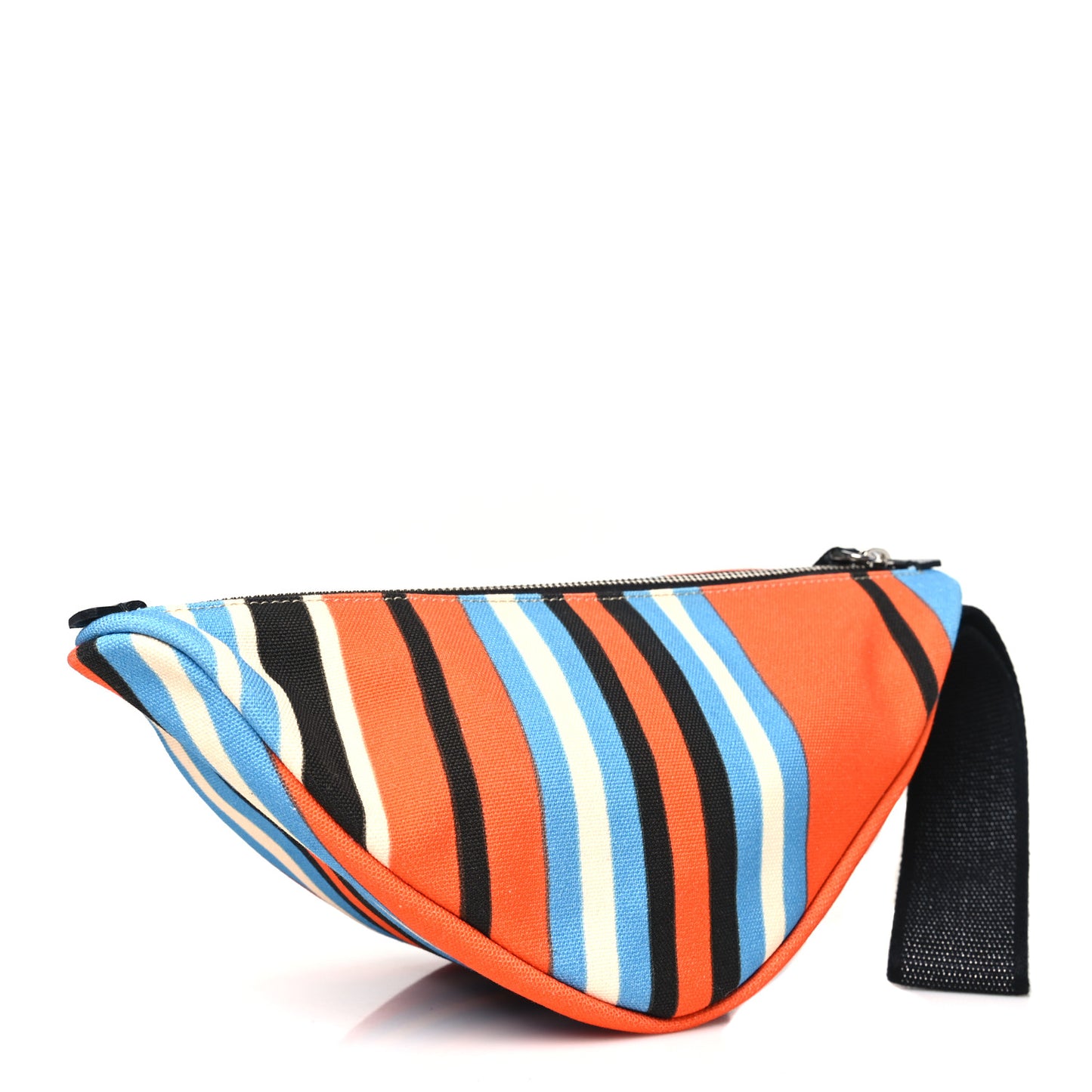 Canvas Baiadera Stripe Wristlet Pouch Arancio
