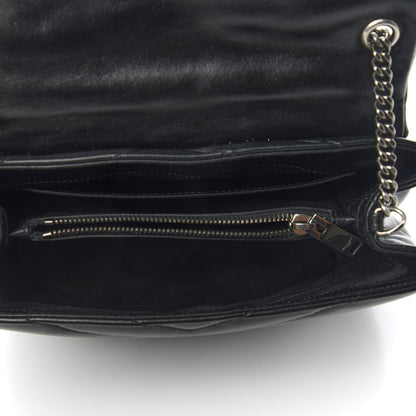 Saint Laurent Calfskin Y Quilted Monogram Small Charm Loulou Chain Satchel Black 5 of 10