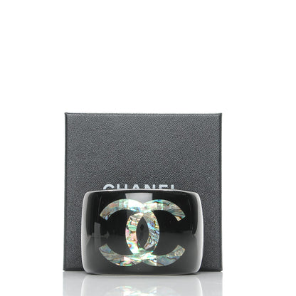Chanel Resin Abalone CC Cuff Black 6 of 6