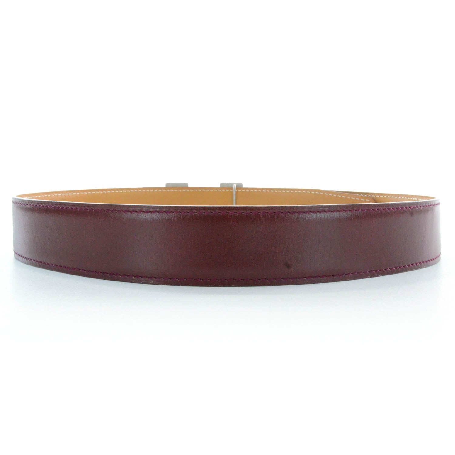 Hermes Box Leather Reversible Constance Martelee H Belt 70 Rouge H and Natural 2 of 5