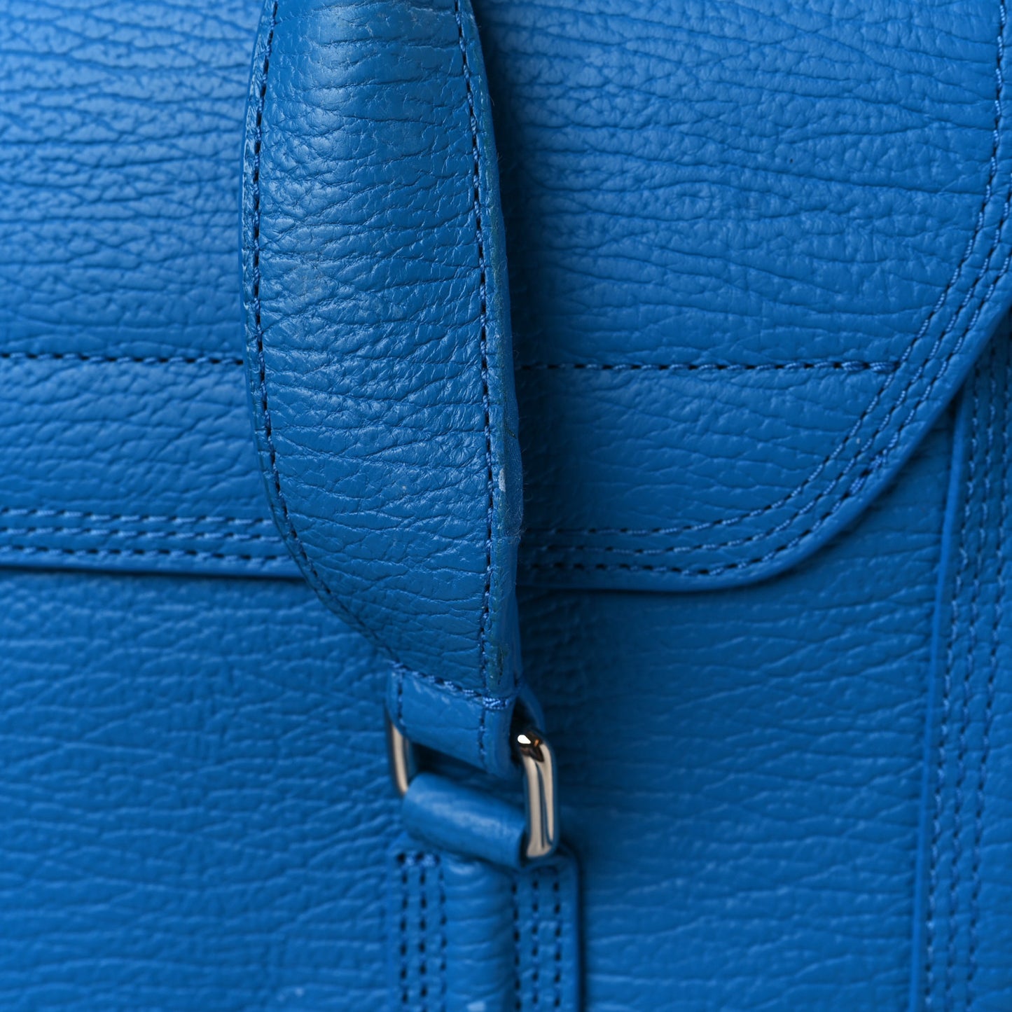 Textured Calfskin Large Pashli Satchel Cobalt