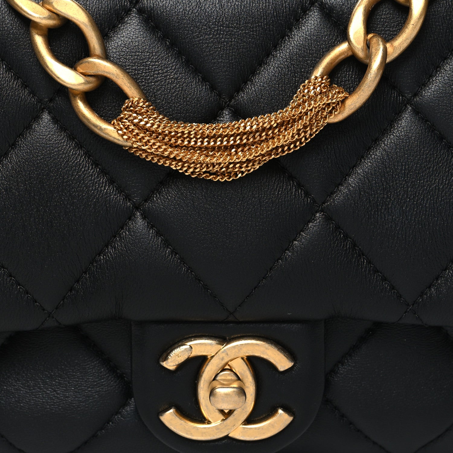 Chanel Lambskin Quilted Chain Flap Black 8 of 10