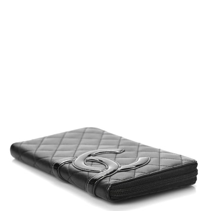 Chanel Calfskin Cambon Zip Around Organizer Wallet Black 6 of 12