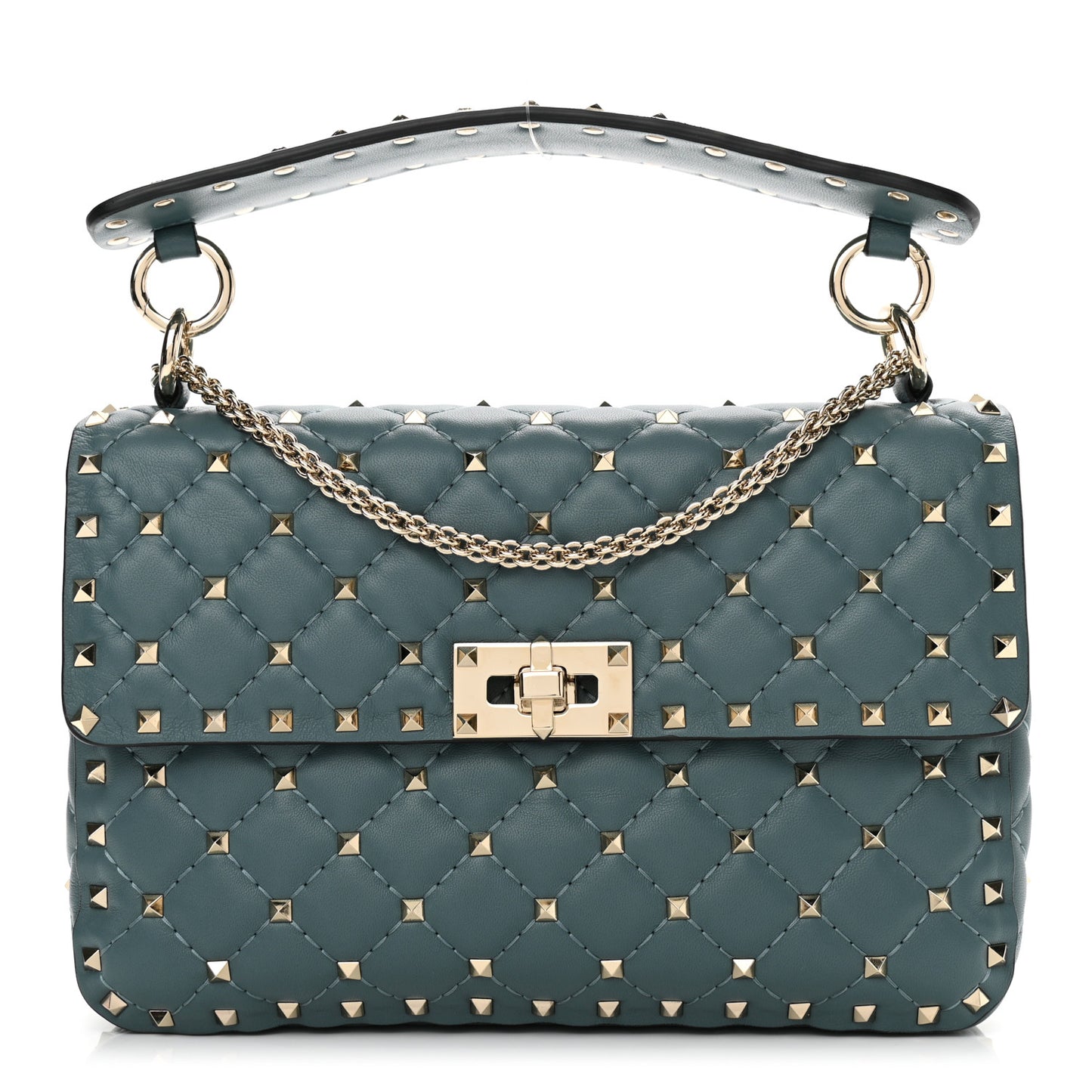 Nappa Medium Rockstud Spike Shoulder Bag Giada