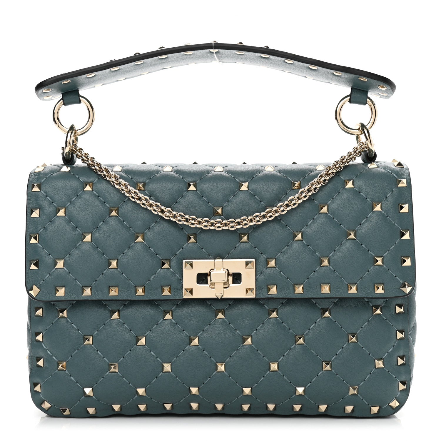 Valentino Garavani Nappa Medium Rockstud Spike Shoulder Bag Giada 1 of 10