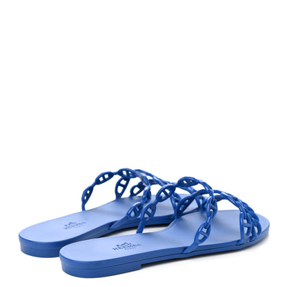 Hermes Rubber Chaine d'Ancre Rivage Sandals 38 Bleu Smalt 4 of 8