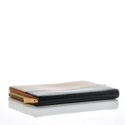Celine Lambskin Large Zip Around Multifunction Wallet Black Tan 4 of 6