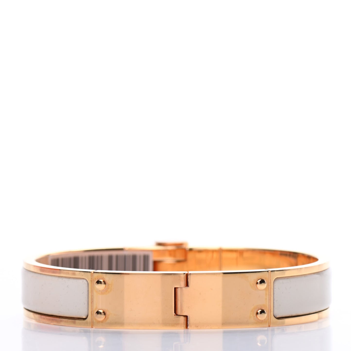 Enamel Charniere Uni Narrow Hinged Bracelet M Pannacotta