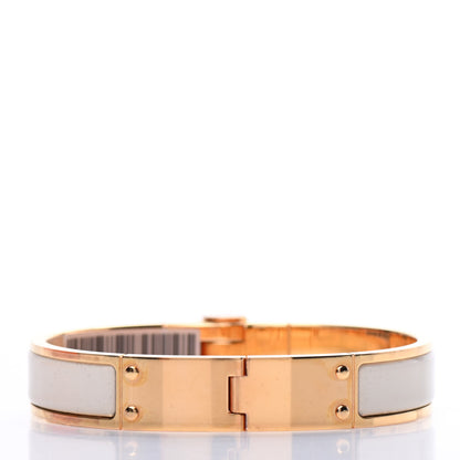 Hermes Enamel Charniere Uni Narrow Hinged Bracelet M Pannacotta 3 of 6