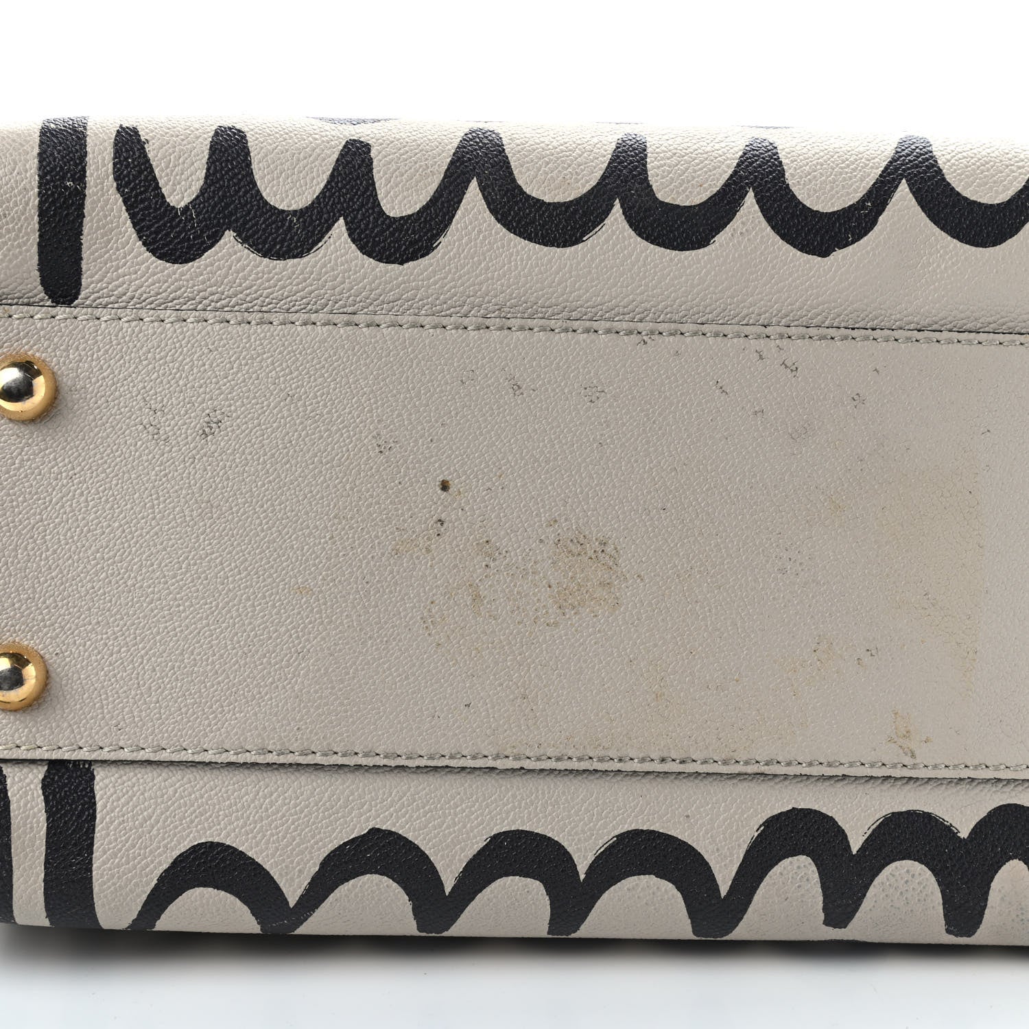 Burberry Soft Grain Calfskin L'oeil Print Medium Buckle Tote Limestone 14 of 17