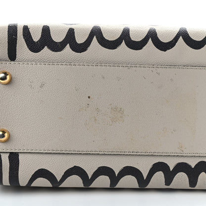 Burberry Soft Grain Calfskin L'oeil Print Medium Buckle Tote Limestone 14 of 17