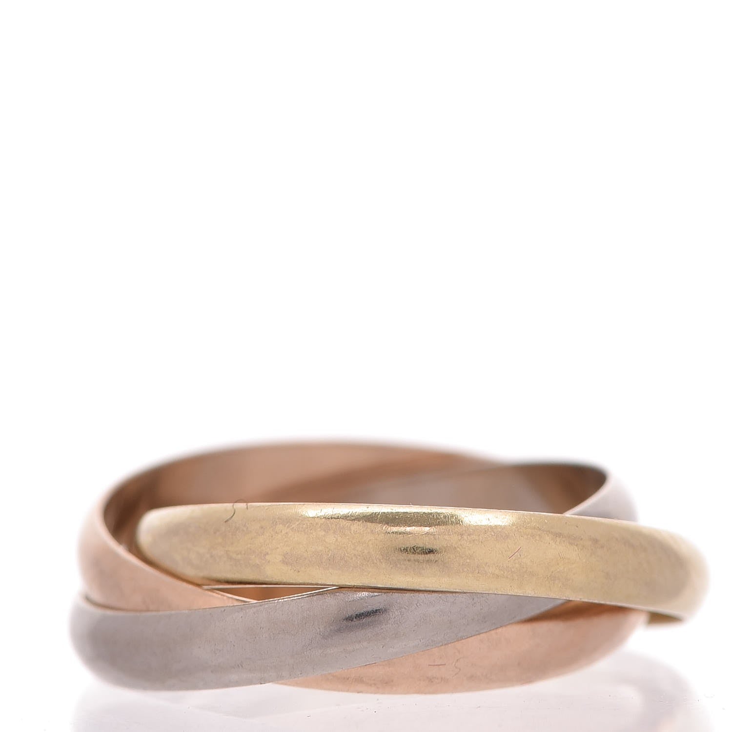 Cartier 18K Pink Yellow White Gold Small Trinity Ring 53 6.25 3 of 7