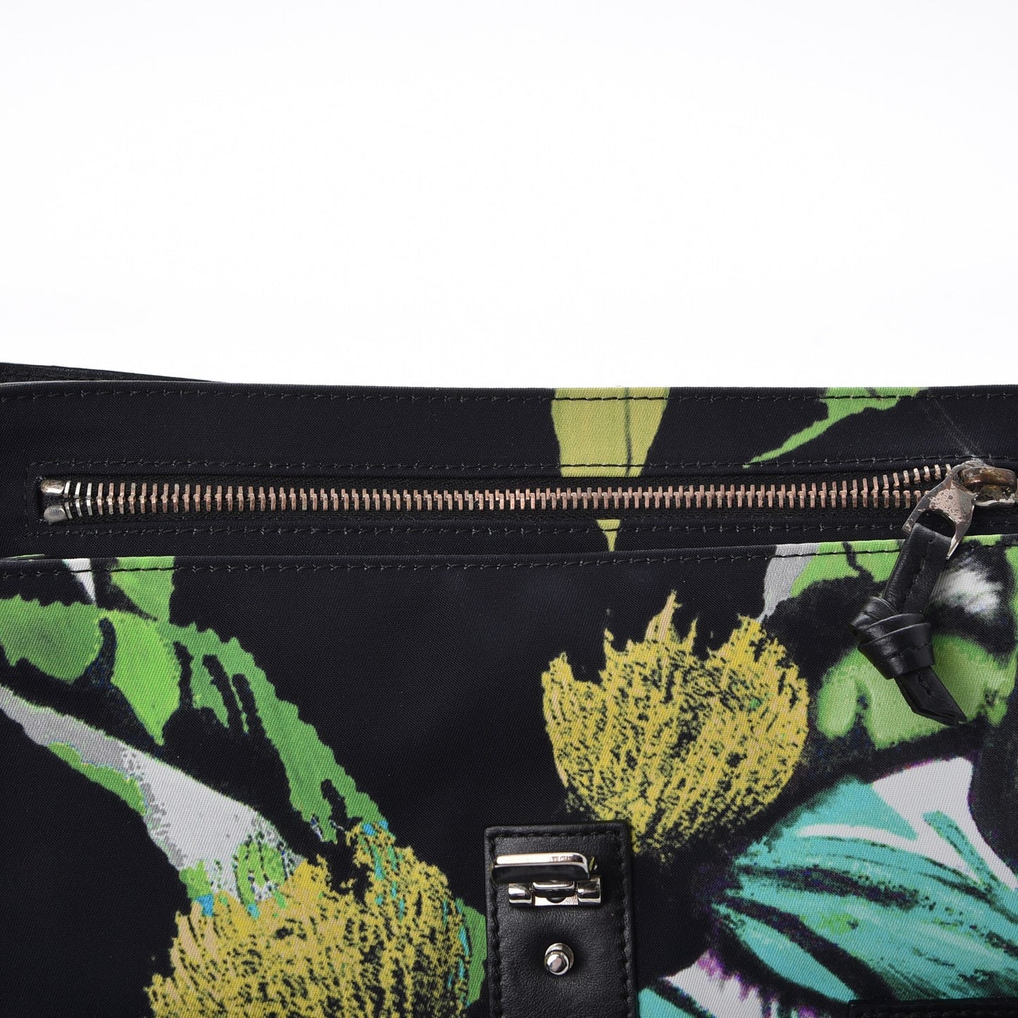 Nylon Tropical Printed Medium PS1 Satchel Black