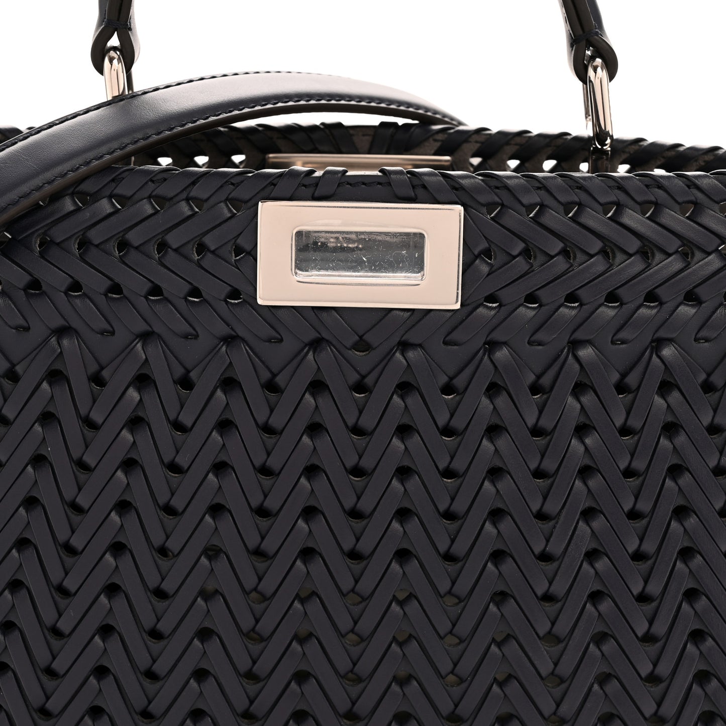 Vitello King Shiny Nappa Intreccio Petite Peekaboo I SEE U Satchel Midnight