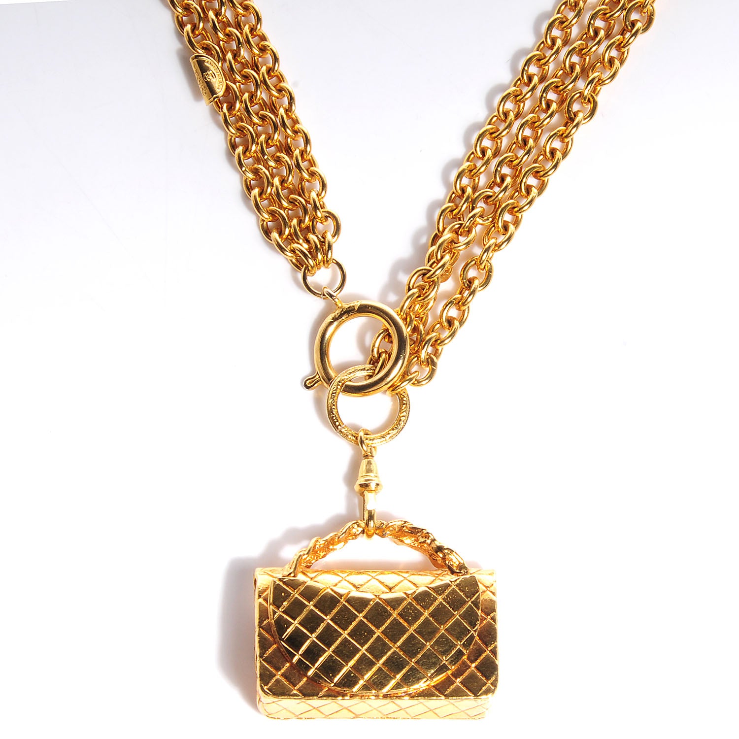 Chanel 2.55 Flap Bag Necklace Gold 3 of 5