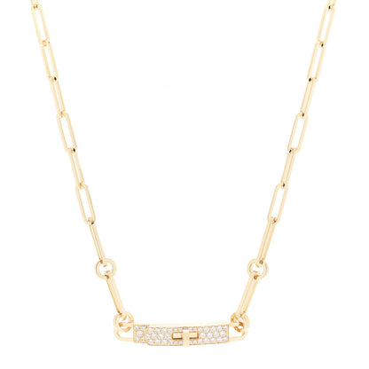 Hermes 18K Yellow Gold Diamond Pave Kelly Chaine Choker Necklace 1 of 7
