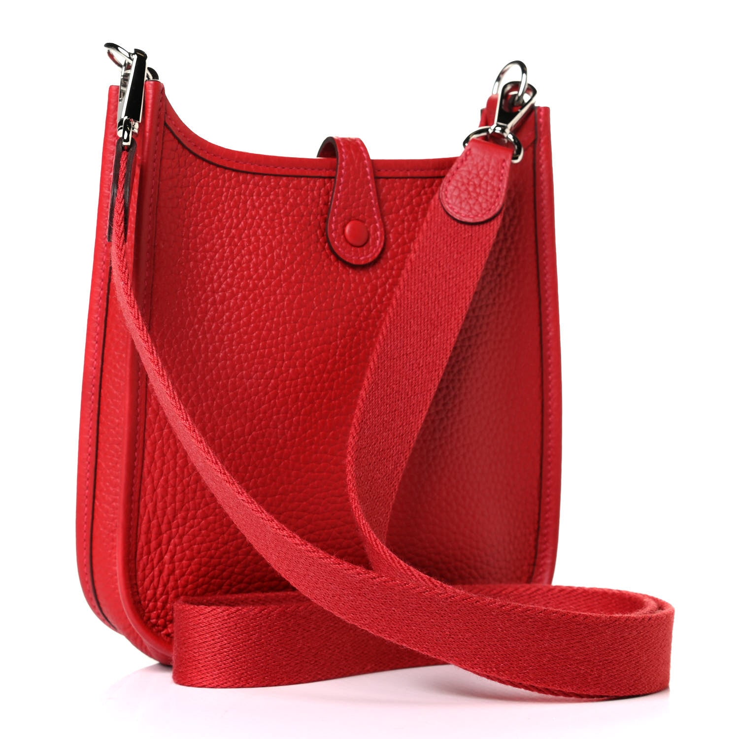 Hermes Taurillon Clemence Evelyne TPM Rouge Casaque 2 of 5