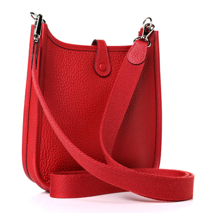 Hermes Taurillon Clemence Evelyne TPM Rouge Casaque 2 of 5