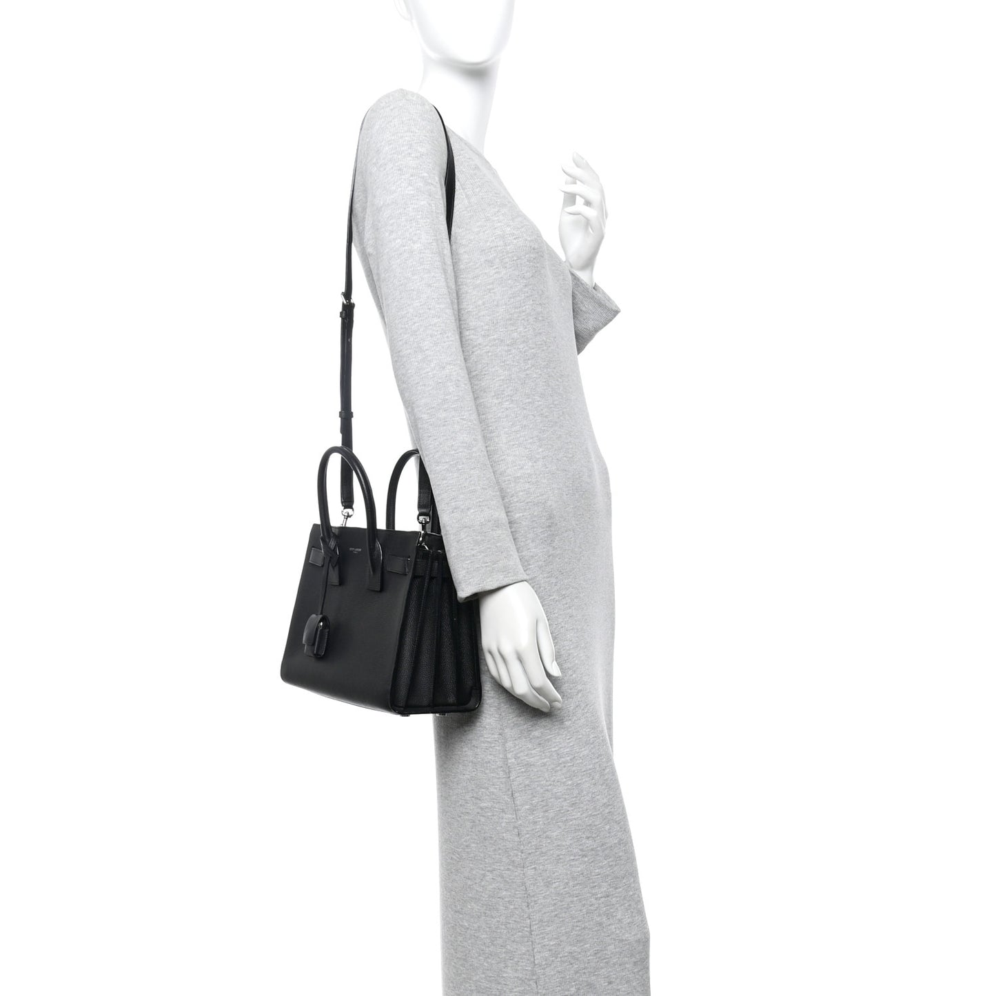 Grained Calfskin Baby Sac De Jour Black