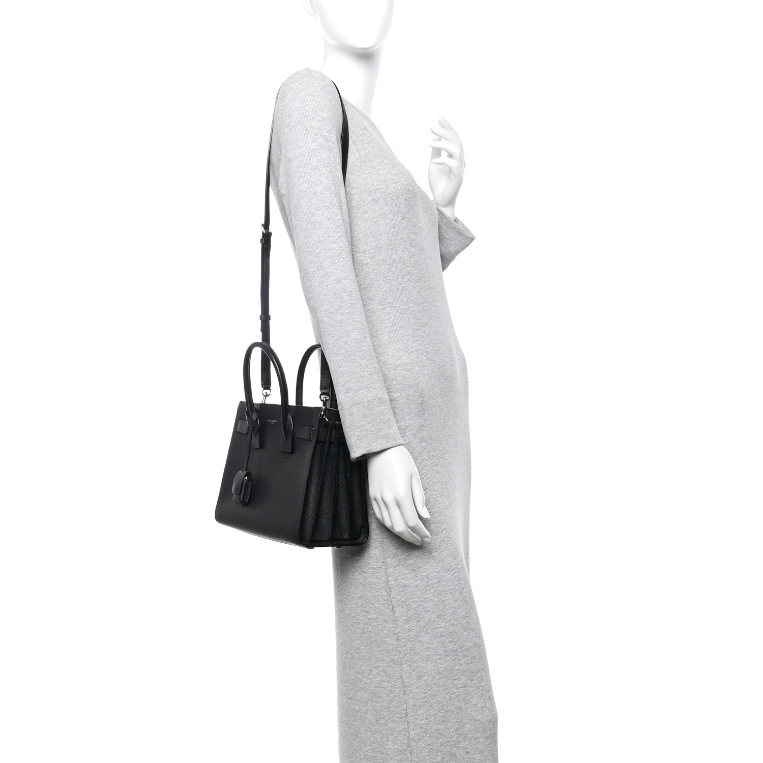 Saint Laurent Grained Calfskin Baby Sac De Jour Black 2 of 9